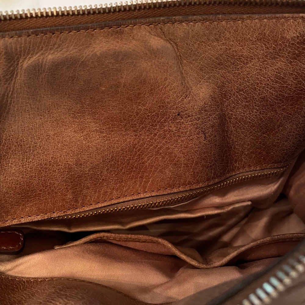 Miu Miu Cognac Brown Leather Duffel Shoulder Bag with Gold Hardware - Picture 15 of 16